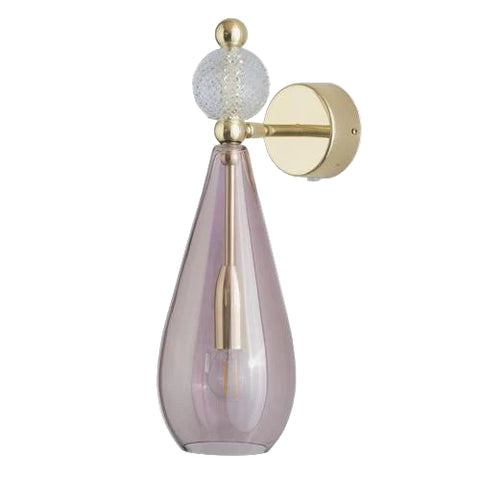 Sieninis šviestuvas Smykke Obsidian with Crystal Ball / Gold, ø12.5 cm