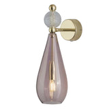 Sieninis šviestuvas Smykke Obsidian with Crystal Ball / Gold, ø12.5 cm