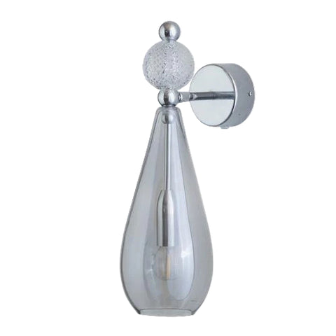 Sieninis šviestuvas Smykke Smokey Grey with Crystal Ball / Silver, ø12.5 cm