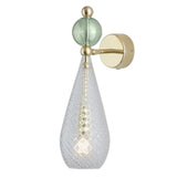 Sieninis šviestuvas Smykke Crystal with Forest Green Ball / Gold, ø12.5 cm