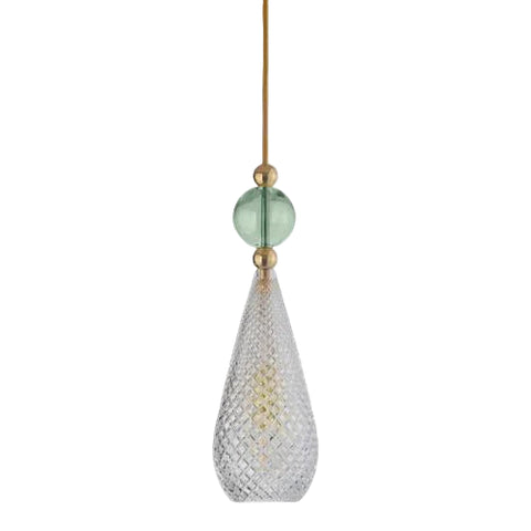 Pakabinamas šviestuvas Smykke Crystal with Forest Green Ball / Gold, Ø12.5 cm
