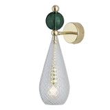 Sieninis šviestuvas Smykke Crystal with Ivy Green Ball / Gold, ø12.5 cm