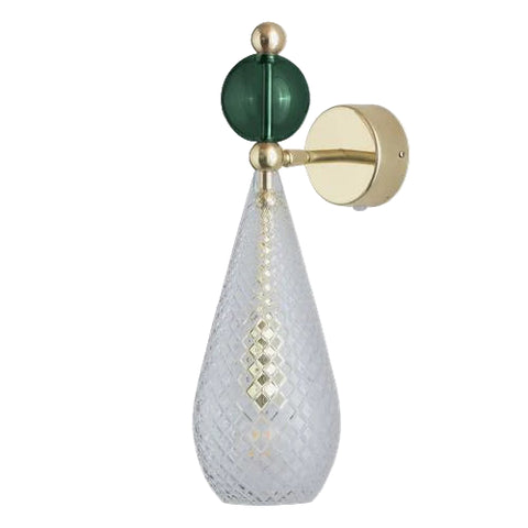 Sieninis šviestuvas Smykke Crystal with Ivy Green Ball / Gold, ø12.5 cm
