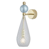 Sieninis šviestuvas Smykke Crystal with Topaz Blue Ball / Gold, ø12.5 cm