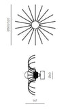 Sieninis šviestuvas Spider 52