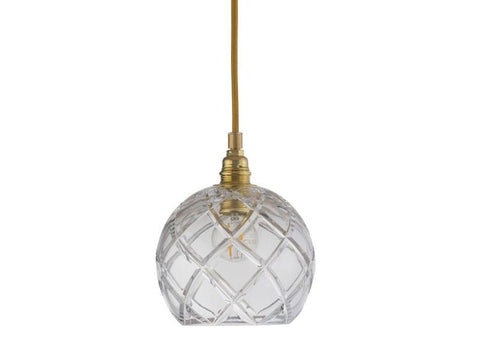 Rowan crystal lamp, large check, gold, Ø22