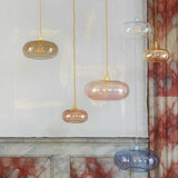Horizon pendant lamp, Ø45cm, clear with silver