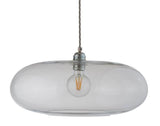 Horizon pendant lamp, Ø45cm, clear with silver