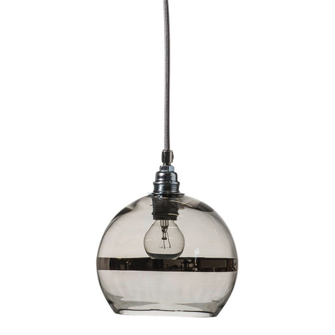 Rowan pendant lamp, platinum on clear Ø22cm