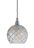 Rowan crystal lamp, medium check, silver, Ø22
