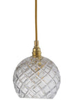 Rowan crystal lamp, medium check, gold, Ø15