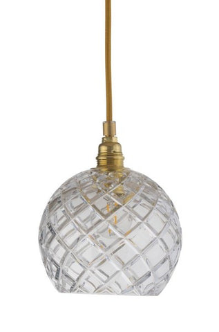 Rowan crystal lamp, medium check, gold, Ø22
