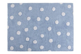 Polka dots blue skalbiamas kilimas  120x160