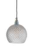 Rowan crystal lamp, small check, silver, Ø15