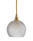 Rowan crystal lamp, small check, gold, Ø15