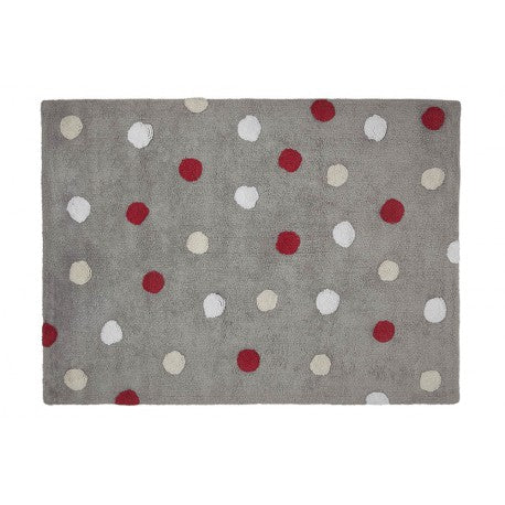 Tricolor Dots Grey-Red kilimas 120x160