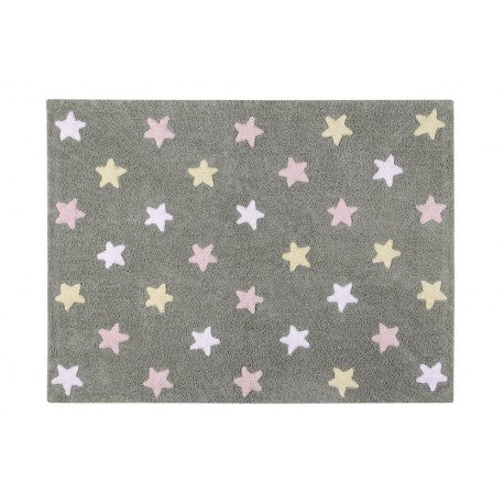 Tricolor Stars Grey - Pink kilimas 120x160